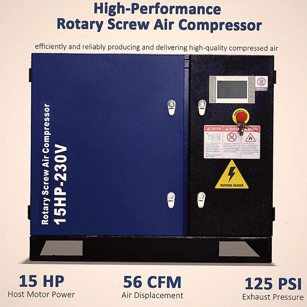 15HP 11KW Rotary Screw Air Compressor 3 Phase 56cfm Fixed Speed IndustrialGrade