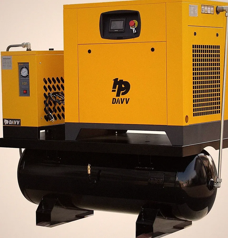20HP Rotary Screw Air Compressor VFD 460V 3Ph with ASME Tank Refrigerated Dryer
